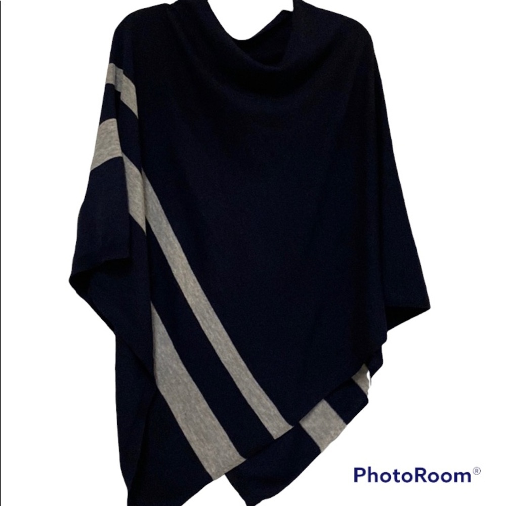 - Lightweight navy and gray cape/ wrap/poncho. NWOT. Spring/ summer. One S…